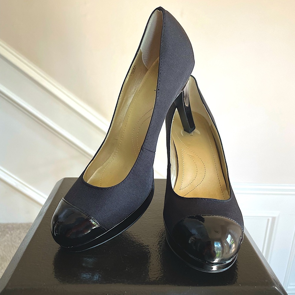 Tahari Elegant Patent Cap-Toe High Heels
